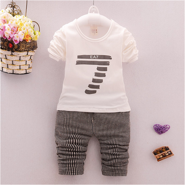 2021 spring and autumn new boys and girls zipper striped trousers suit children's suit