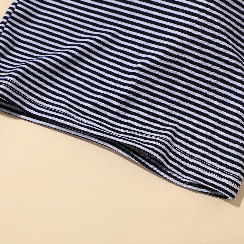 Baby Round Neck Top and Star Overalls Korean Version