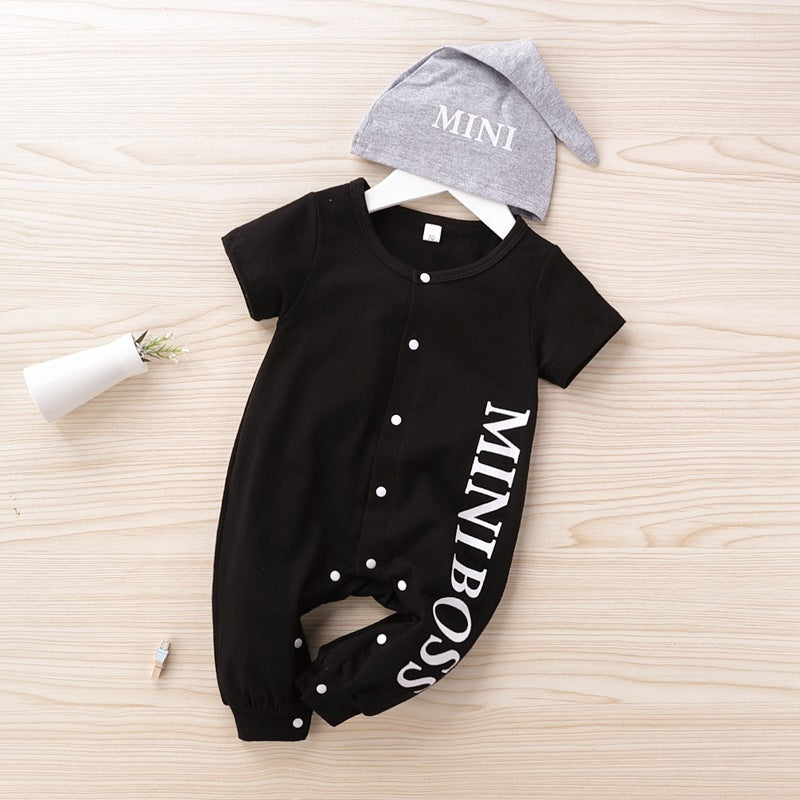 Baby Alphabet Printed Jumpsuit Baby Ha-Yi Climbing Suit