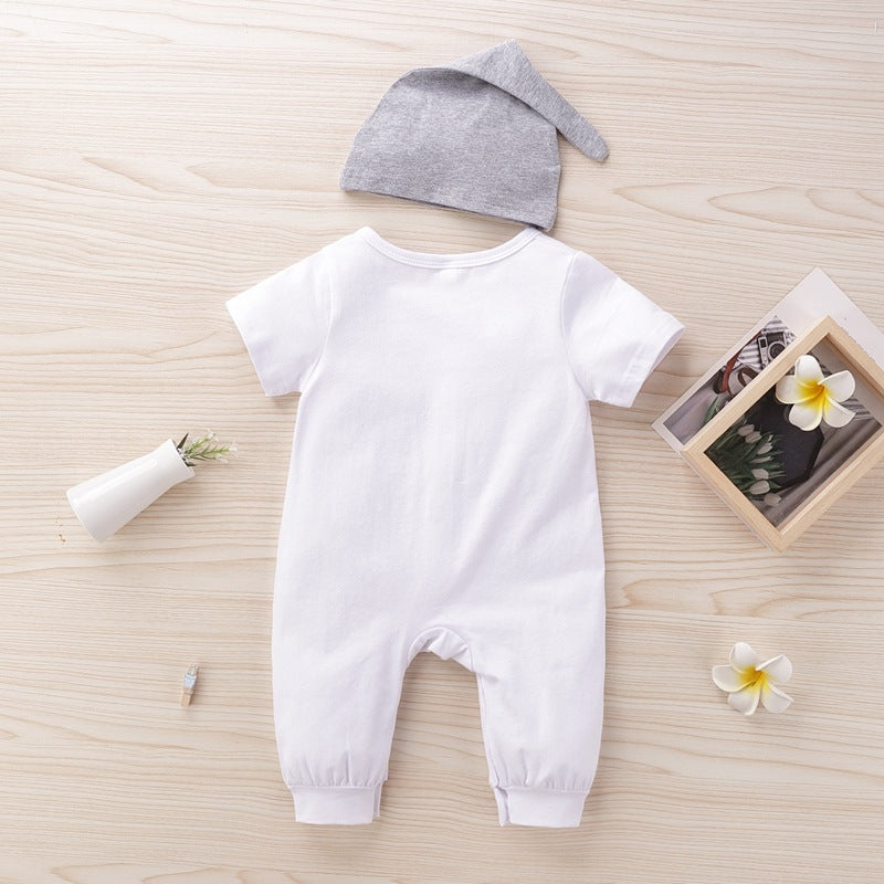 Baby Alphabet Printed Jumpsuit Baby Ha-Yi Climbing Suit