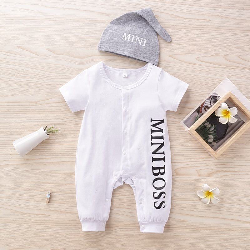 Baby Alphabet Printed Jumpsuit Baby Ha-Yi Climbing Suit
