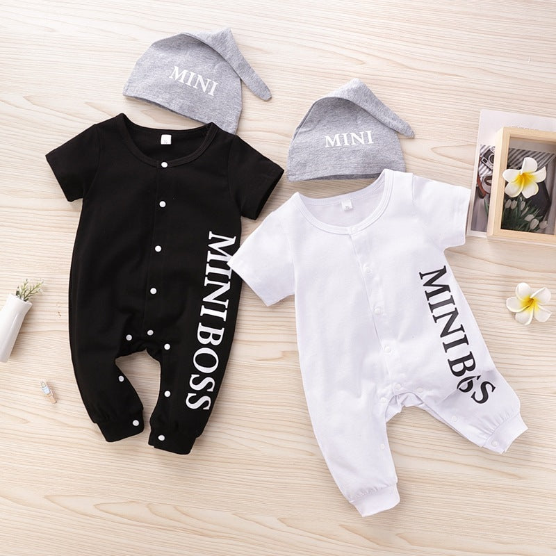 Baby Alphabet Printed Jumpsuit Baby Ha-Yi Climbing Suit