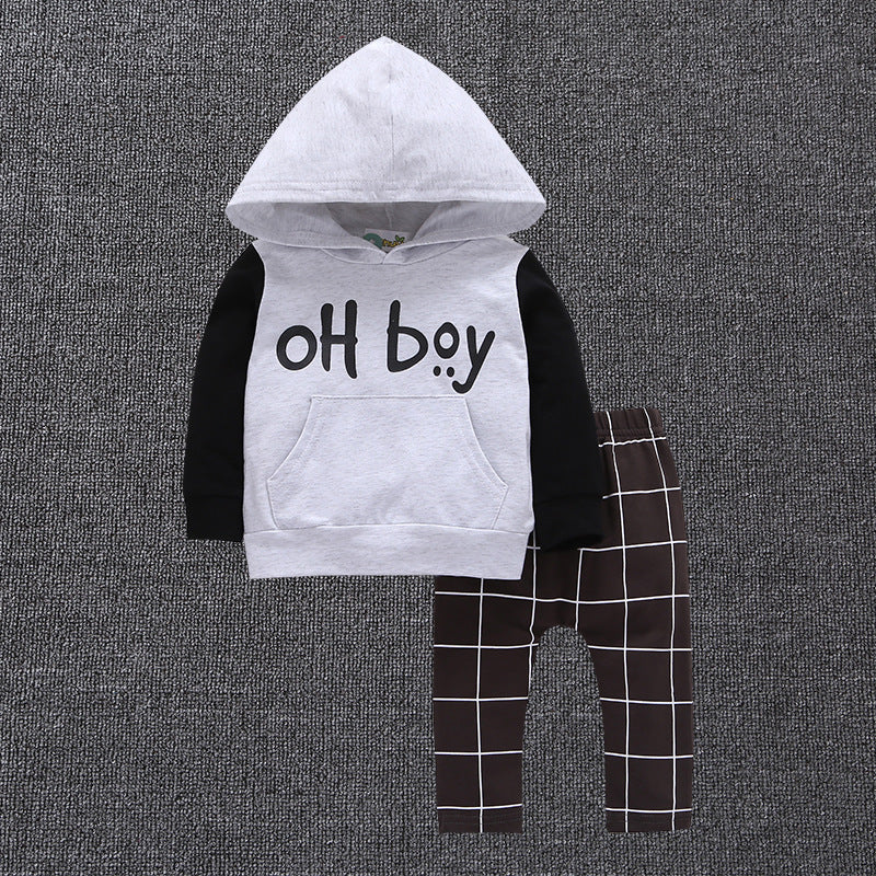 Children's Suits, Baby Clothes, Boys' Spring And Autumn Long-Sleeved Pants 2-Piece Suit