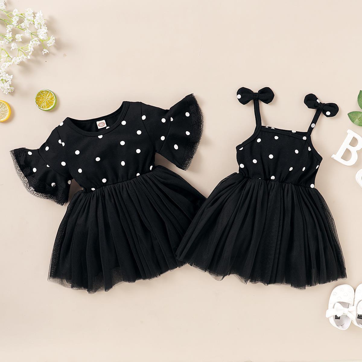 Western Polka Dot Bouffant Net Gauze Skirt Female Baby Fashion