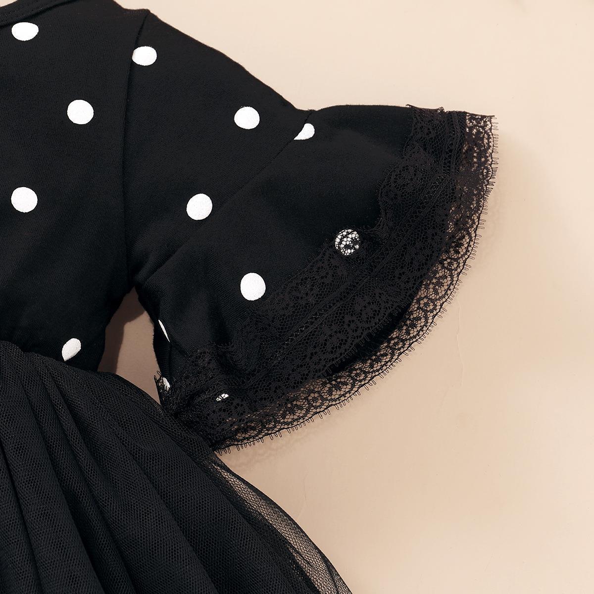 Western Polka Dot Bouffant Net Gauze Skirt Female Baby Fashion