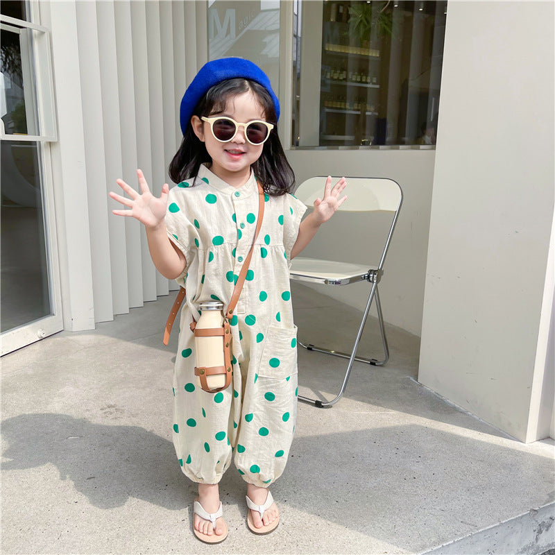 Baby Sleeveless Loose And Comfortable Overalls