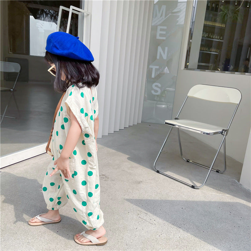 Baby Sleeveless Loose And Comfortable Overalls
