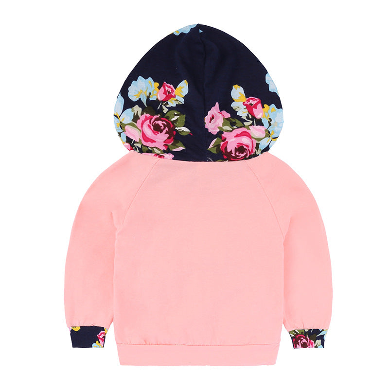 Baby Homewear Baby Print Hooded Girls Ins Suit