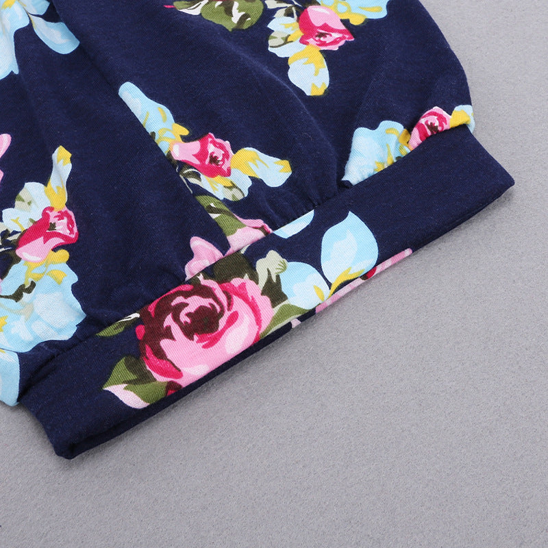 Baby Homewear Baby Print Hooded Girls Ins Suit