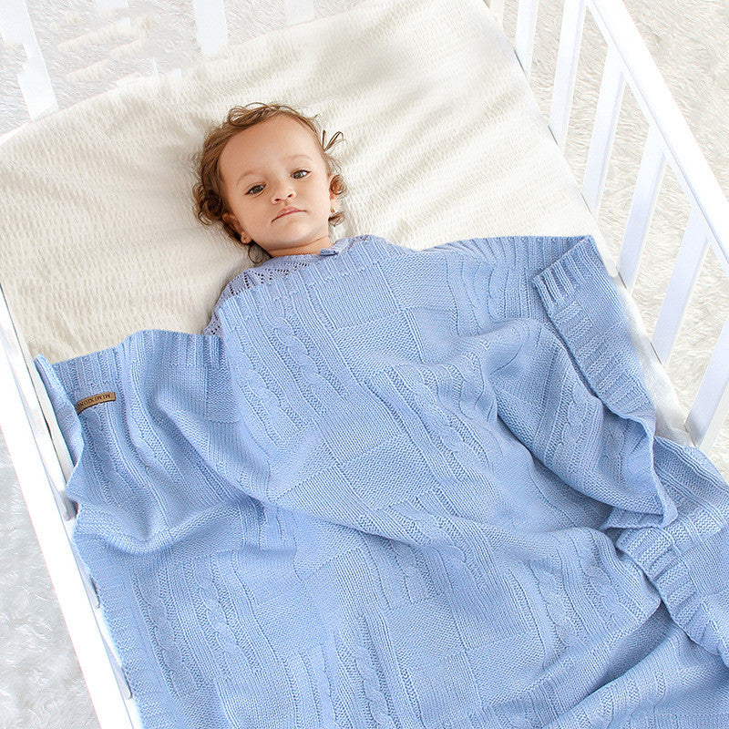 Men's And Women's Baby Solid Color Knitted Blanket Windproof Cover Quilt