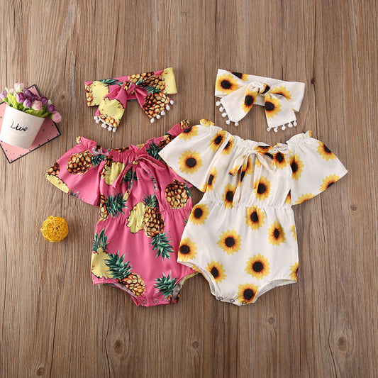 Girl's Baby Print Onesie With Tassel