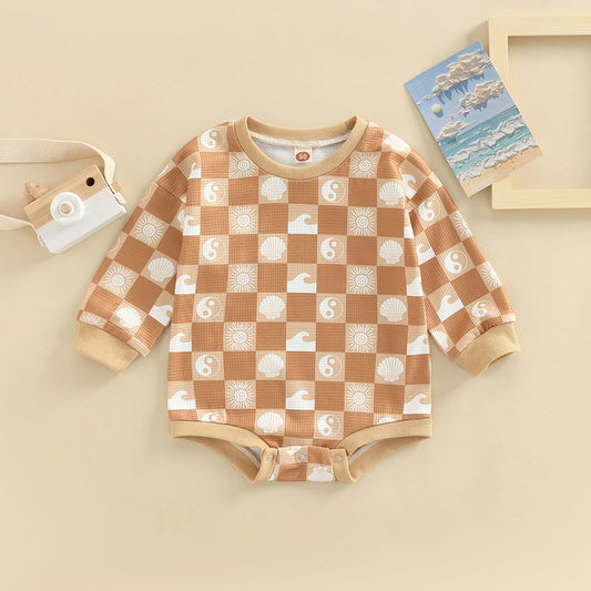 Summer New Baby Plaid Jumpsuit Casual