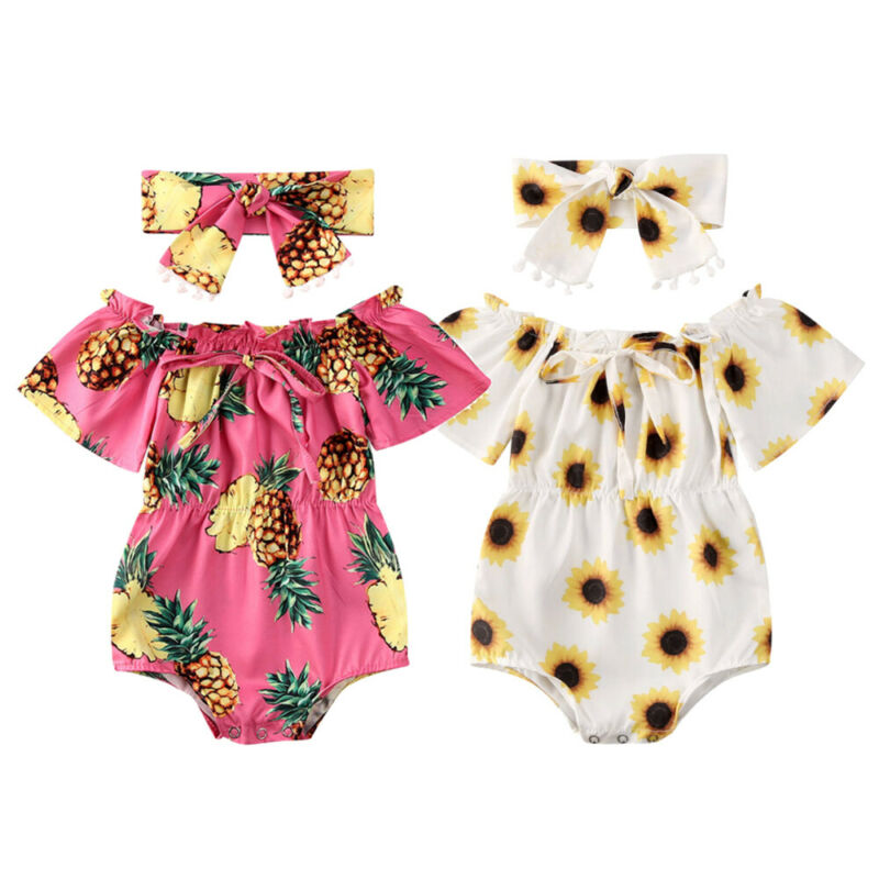 Girl's Baby Print Onesie With Tassel