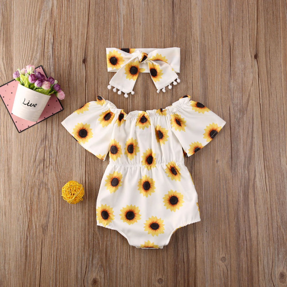 Girl's Baby Print Onesie With Tassel