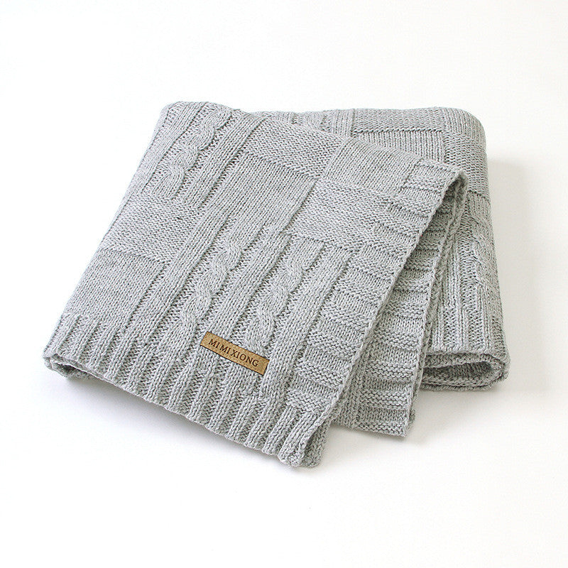 Men's And Women's Baby Solid Color Knitted Blanket Windproof Cover Quilt