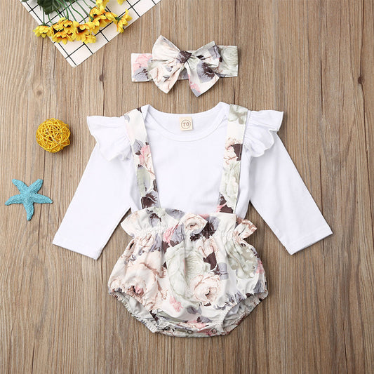 Romper Suspender Pants Autumn Baby Korean Style All-matching Printed Skirt