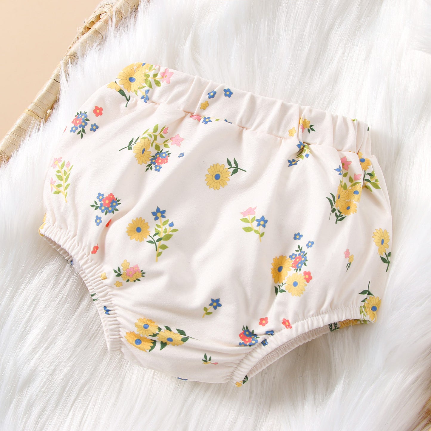 Ins Style Baby Clothing Four-piece Set With Floral Flying Sleeves
