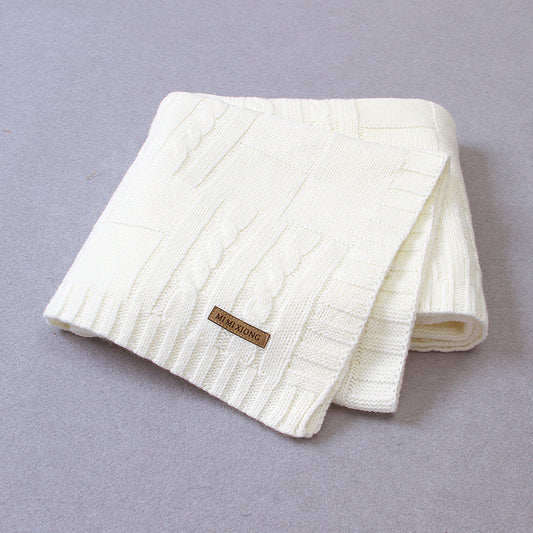 Men's And Women's Baby Solid Color Knitted Blanket Windproof Cover Quilt