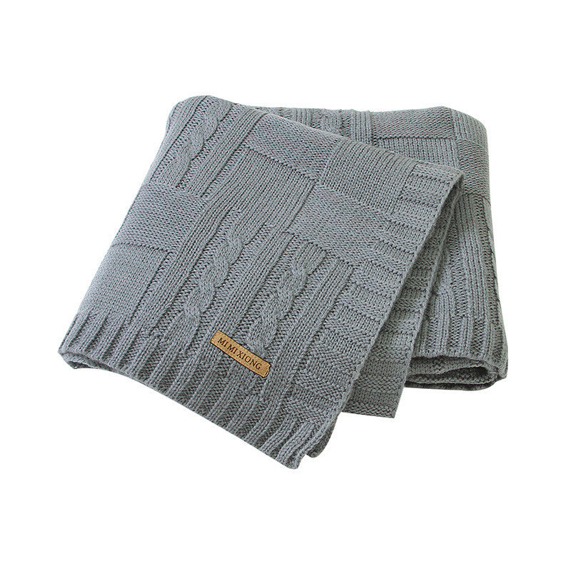 Men's And Women's Baby Solid Color Knitted Blanket Windproof Cover Quilt