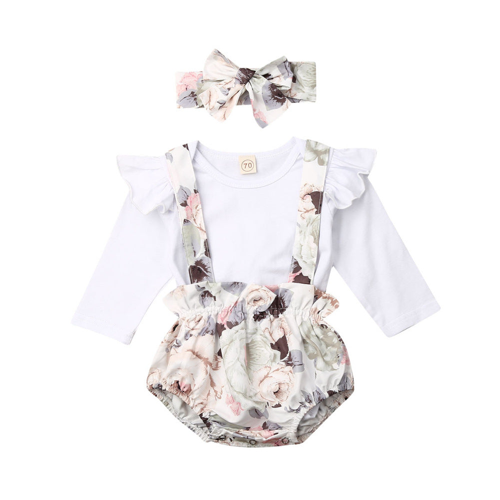 Romper Suspender Pants Autumn Baby Korean Style All-matching Printed Skirt