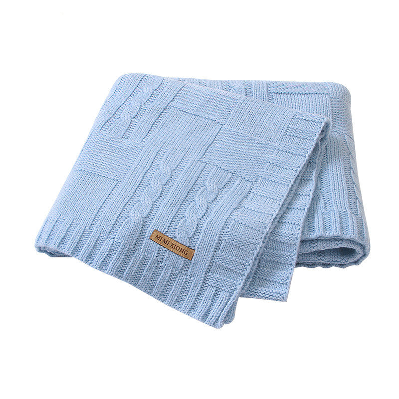 Men's And Women's Baby Solid Color Knitted Blanket Windproof Cover Quilt