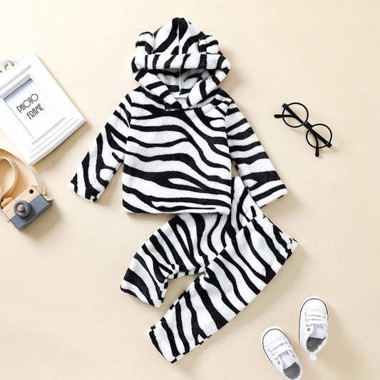 Baby Suits Newborn Girls Boy Clothes Cute Zebra-Stripe Plush