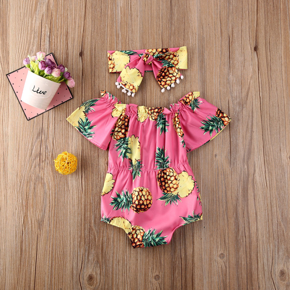 Girl's Baby Print Onesie With Tassel
