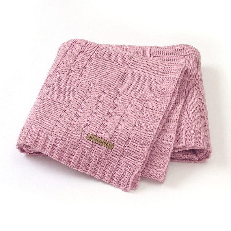 Men's And Women's Baby Solid Color Knitted Blanket Windproof Cover Quilt