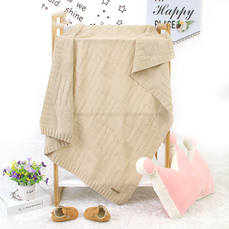 Men's And Women's Baby Solid Color Knitted Blanket Windproof Cover Quilt