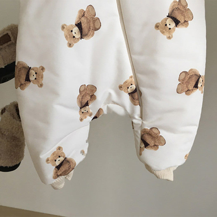 Baby Padded Warm Hooded Bear Print