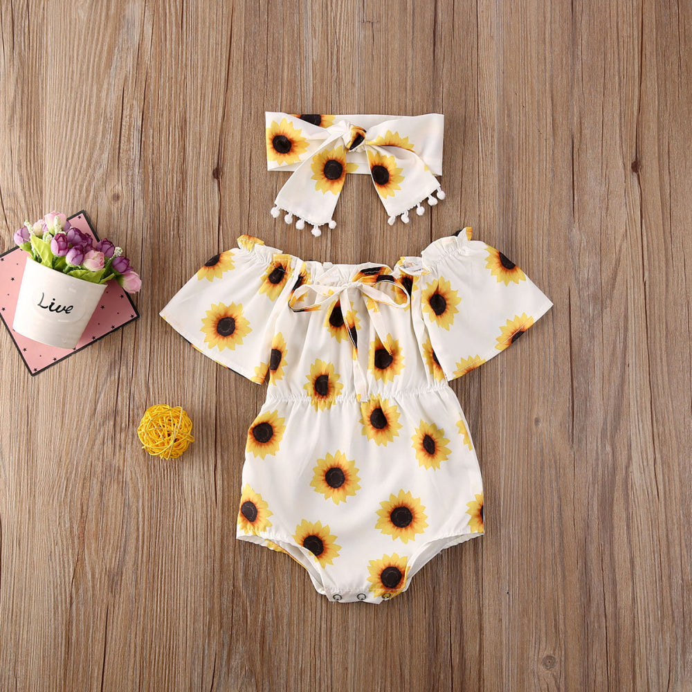 Girl's Baby Print Onesie With Tassel