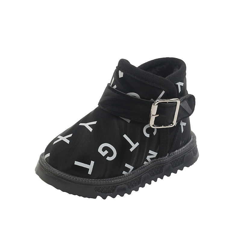 Fleece Warm Cotton Shoes For Baby Girl Soft Sole Baby Toddler Shoes Flashing