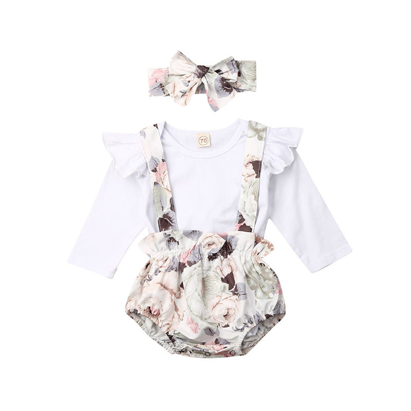 Romper Suspender Pants Autumn Baby Korean Style All-matching Printed Skirt