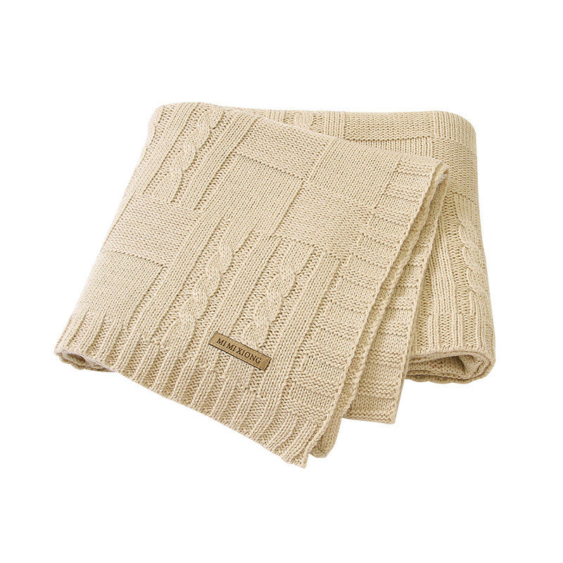 Men's And Women's Baby Solid Color Knitted Blanket Windproof Cover Quilt