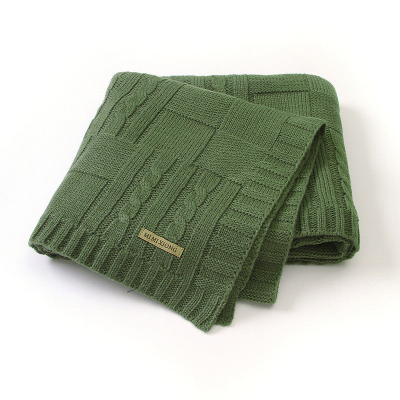 Men's And Women's Baby Solid Color Knitted Blanket Windproof Cover Quilt