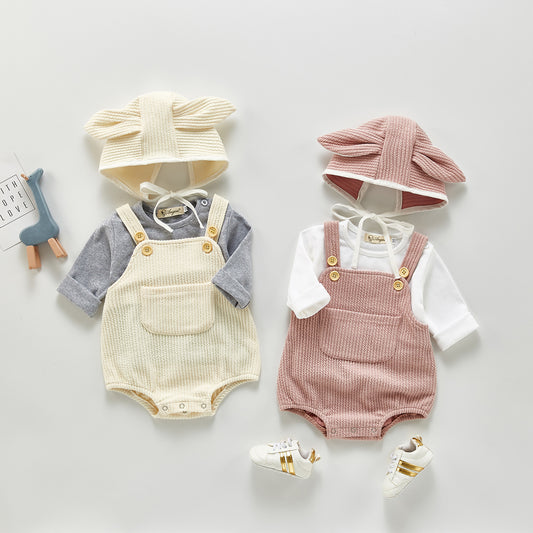 Baby Jumpsuit With Hood Strappy Romper