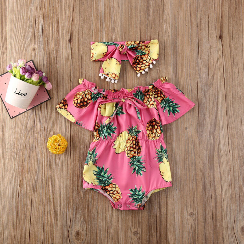 Girl's Baby Print Onesie With Tassel