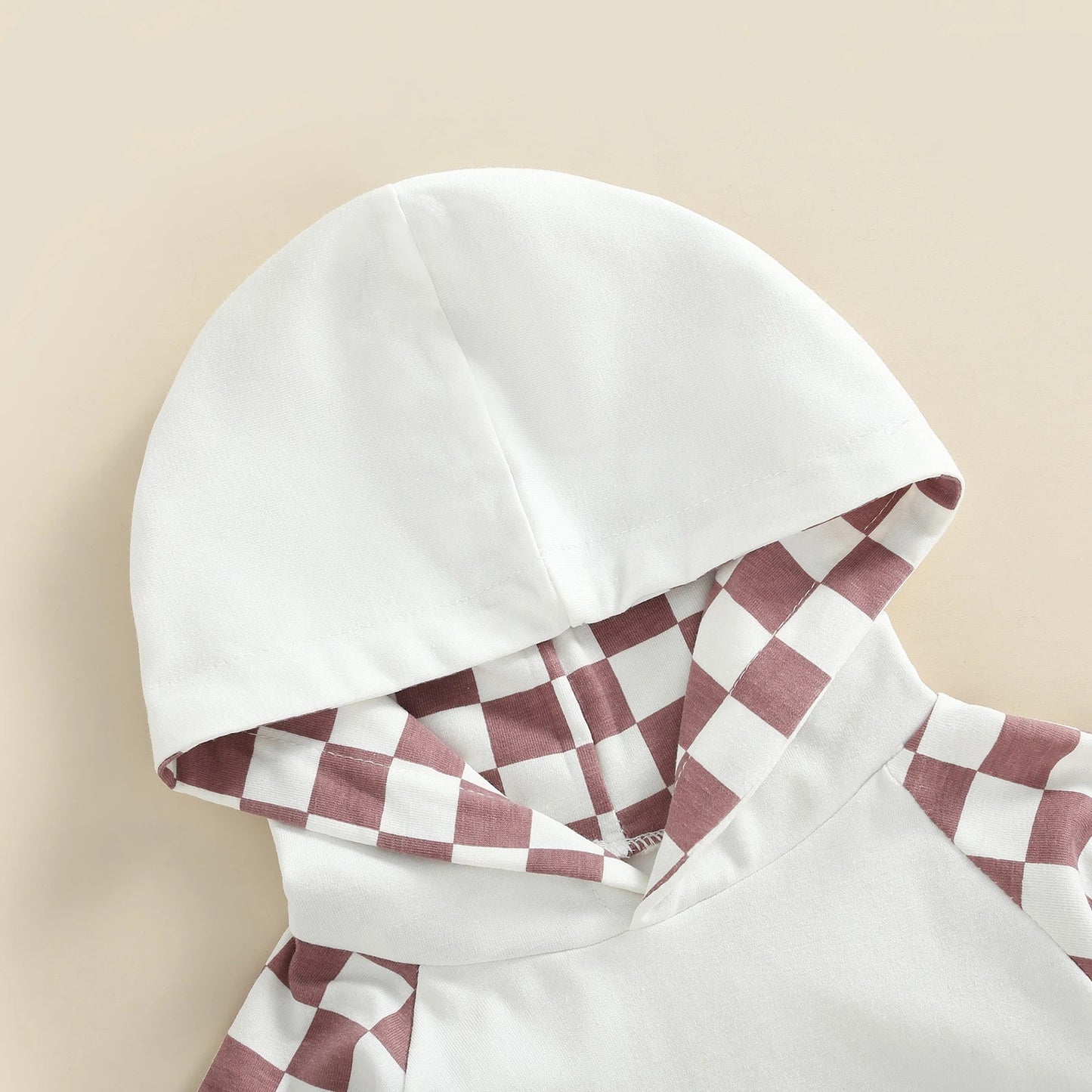 European And American Baby Children's Plaid Print Hooded Romper